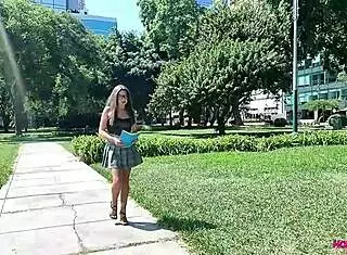 Bella approaches for animal donation, I offer money for doggystyle fuck