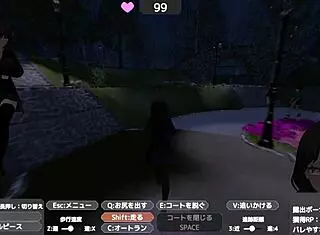 celeca-san exposes in naked coat outdoors without notice, masturbating in hentai anime