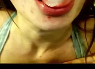 Teen girl poses nude with perky tits