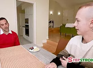 Petite Blonde Slut Rides Stepson's Cock