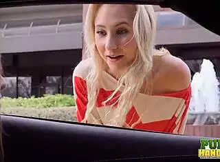 Public handjobs with blonde Odette Delacroix at park audition