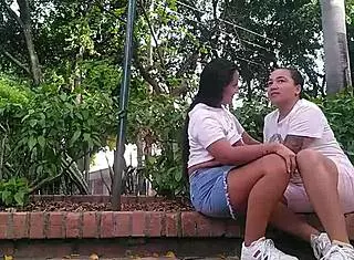 did you see these horny colombian lesbians licking ass in the public park?