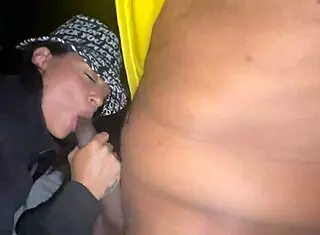 yolanda yamz deepthroats two monster cocks in the park, bent over with big tits bouncing