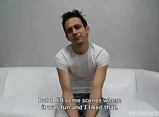 Czech amateur Lukas in gay casting session