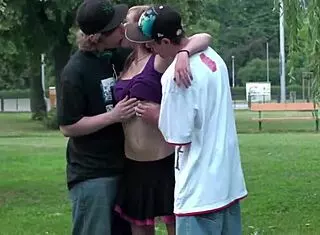 alexis crystal gets fucked by two guys on the street