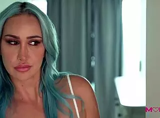 stepmom nina kayy rides and gets creampied in doggystyle, bent over for breeding