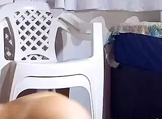 Exhibitionism in the Recording Section with Giant Dildo