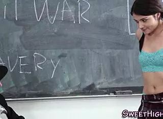 Teen Gets Ass Jizzed in Classroom