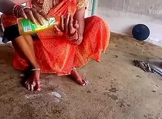 City Boy Inserts Cock in Village Sister-in-Law's Pussy Outdoors at Ranch