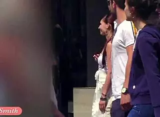 Funk city - Jeny Smith struts naked in transparent dress publicly