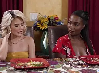 Lesbian moms crave steamy action with ebony stepdaughters  