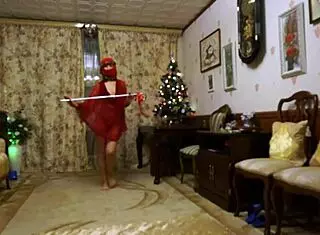 Ballady shakes it hard in stunning red lingerie for the camera.