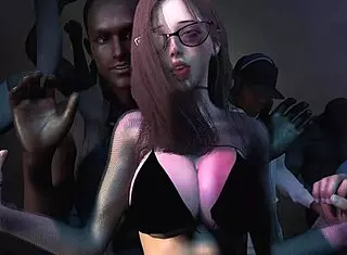 Hot Pussy Fucked in Wild 3D Club Gangbang