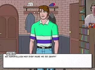 i saw peter parker exposed in cosplay therapy uncensored, his tits and pussy on display