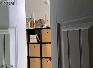 Stepmom slips into cum-soaked panties after stepsis makes me cum on them, teasing with her big ass