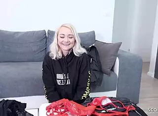 Dialogic-Provocative German Scout - Young 18+ blue-eyed teen Marilyn, wanna bang on street casting?