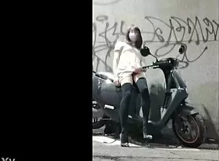 Chinese Shemale Outdoor Handjob and Cock Masturbation in Sexy Style!