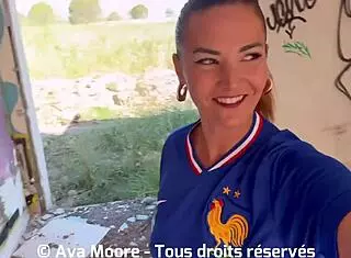 French slut performs giant bukkake sucking strangers for euro 2024 football prize