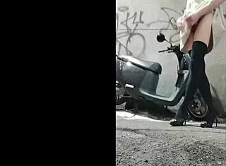 Chinese Shemale Outdoor Handjob and Cock Masturbation in Sexy Style!