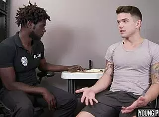 Black Cop Introduces Straight Teen To Monster Cock Experience