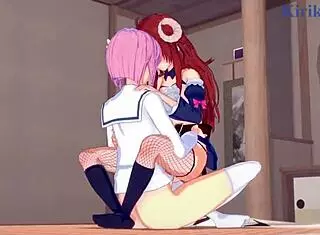 Shamiko, Yuko, and Momo in wild futanari hentai action! Demon Girl madness! 🔥