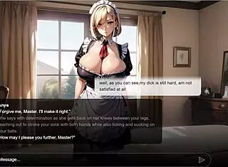 Erotic story with big tits blonde maid Anya AI