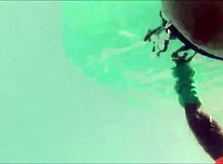 My husband and I have fun on the beach