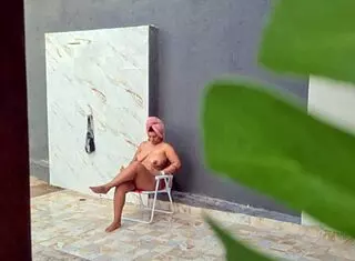 i caught my hot neighbor showering in the backyard after the beach