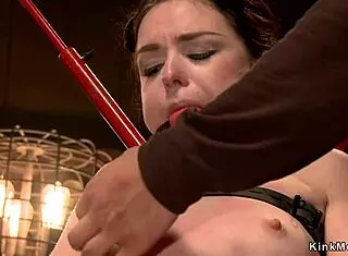 babe gets nipples tortured in device, oh man, it’s rough... so crazy hard!  