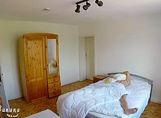 stepsister returns home sweaty from workout, hinting at more