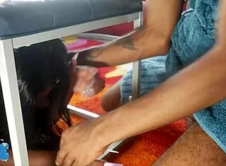 Nikkistackzzz bends over for doggystyle fucking and tit groping