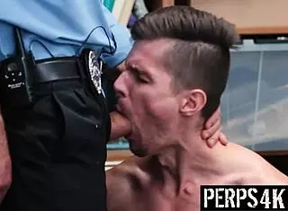 Fuck! Gay Officer Pounds Twink in Back Office!