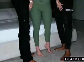 tiny gym babe anna claire gets two bbc workout sessions in interracial mmf threesome