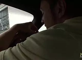 Sexy milf gives blowjob sideways