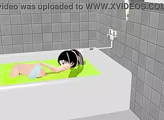 Kokoa Strips Fully Naked In Steamy Anime Bath Scene