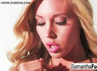 Samantha Teases With Sensual Solo Play