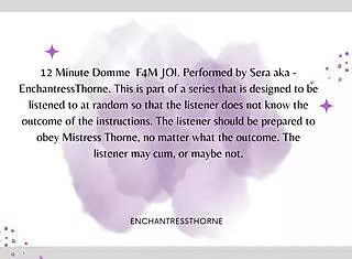 In this femdom session, she gives joi and cei instructions