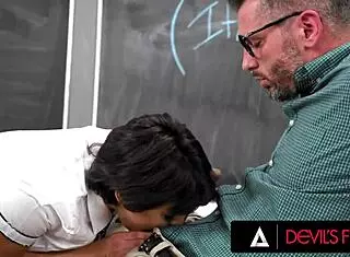 Sexy Bratty Student Nicole Aria Fucked in Classroom Uniform