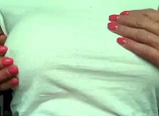 busty milf wetting t-shirt without bra?