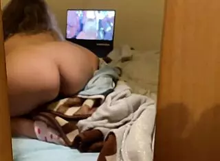 I Caught My Stepsister Masturbating To Gangbang Porn With Double Penetration