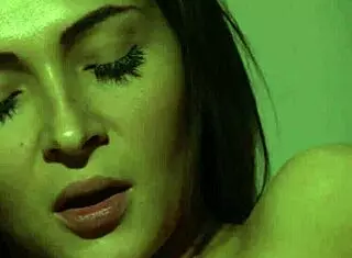 Sexy blonde voyeur watches her petite 18+ lesbian girlfriend flash wet pussy while masturbating naked.