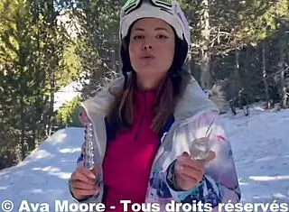 Yo, Ava Moore got caught by skiers while stuffing my ass with a dildo - wild vlog x! 😱