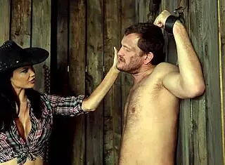 dominant sheriff jasmine jae spanks and interrogates the defenseless prisoner in bondage