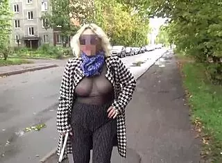 nylon big boobs transparent walk sexy milf crossdressing solo