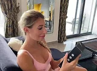 POV Sex: Hot Girl Masturbates with Monster Dildo vs. Romantic Blowjob