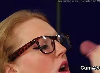 Hey, this model swallows every drop of hot sperm!