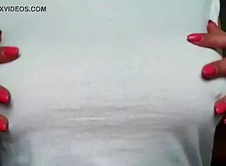 busty milf wetting t-shirt without bra?