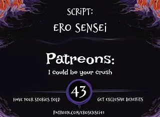 Erotic audio of celebrity crush for women, featuring masturbation and orgasm.