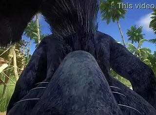 Pov view of two gay wolves fucking in wildlife with big ass and cum.