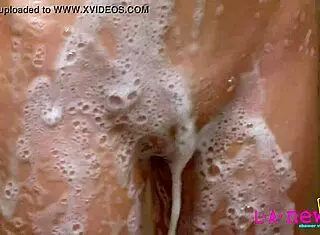 Brunette teen 18+ gets assfucked in shower with creampie